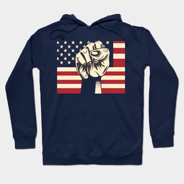 Black History US Flag Fist Hoodie by Graceful Designs
